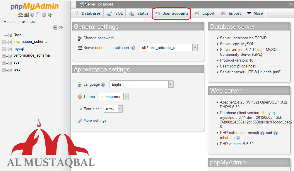 شرح انشاء قاعدة بيانات من phpmyadmin علي السيرفر المحلي علي نسخه ونيدوز - شرح انشاء قاعدة بيانات من phpmyadmin علي السيرفر المحلي علي نسخه ونيدوز